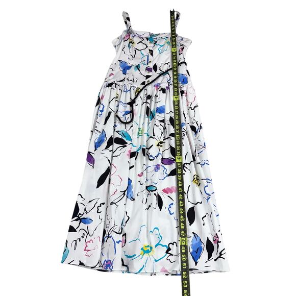 Karl Lagerfield Women's Artsy Maximalist Midi Dress Size 10 White Rainbow - Picture 16 of 16